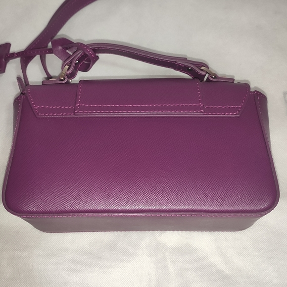 PATRIZIA PEPE Top Handle Mini Purple Leather Shoulder Bag - Picture 5 of 15